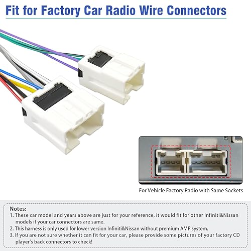 Miniatura 10 de Jayubien Kit adaptador de arnés de cable de radio de coche de 20 pines con conectores a tope de repuesto para Nissan Altima Frontier Xterra Subaru