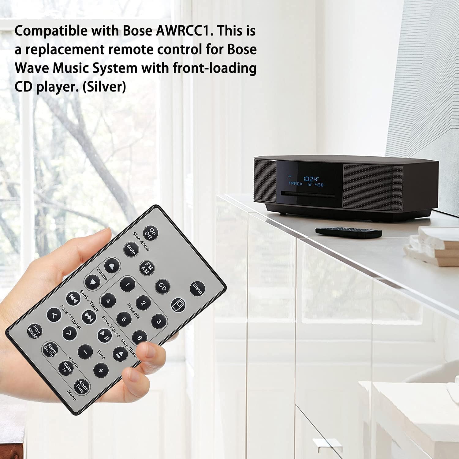 CHUNGHOP Remote Control Compatible with Sound Touch Music Radio System CD AWRCC1 (Silver)