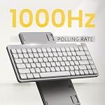 Flow Lite 84 Keys Low Profile Mechanical Keyboard, 75% Swappable Rechargeable Wireless Keyboard with 2.4G Receiver, Bluetooth and Wired Connection for Windows, Mac/Spector Linear Switches (Off-White)