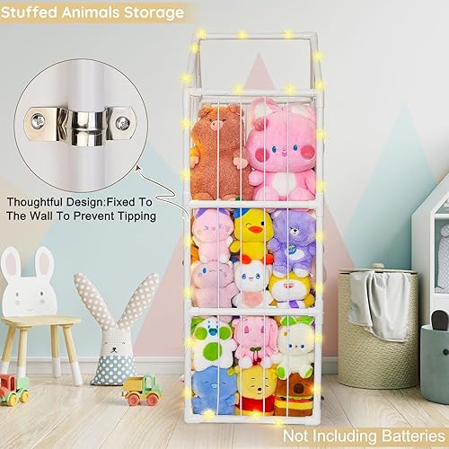 Miniatura 6 de Unicorn Castle Organizador de Almacenamiento de Juguetes Peluches de PVC Soporte para Animales de Peluche Estante para Guardería y Sala de Juegos