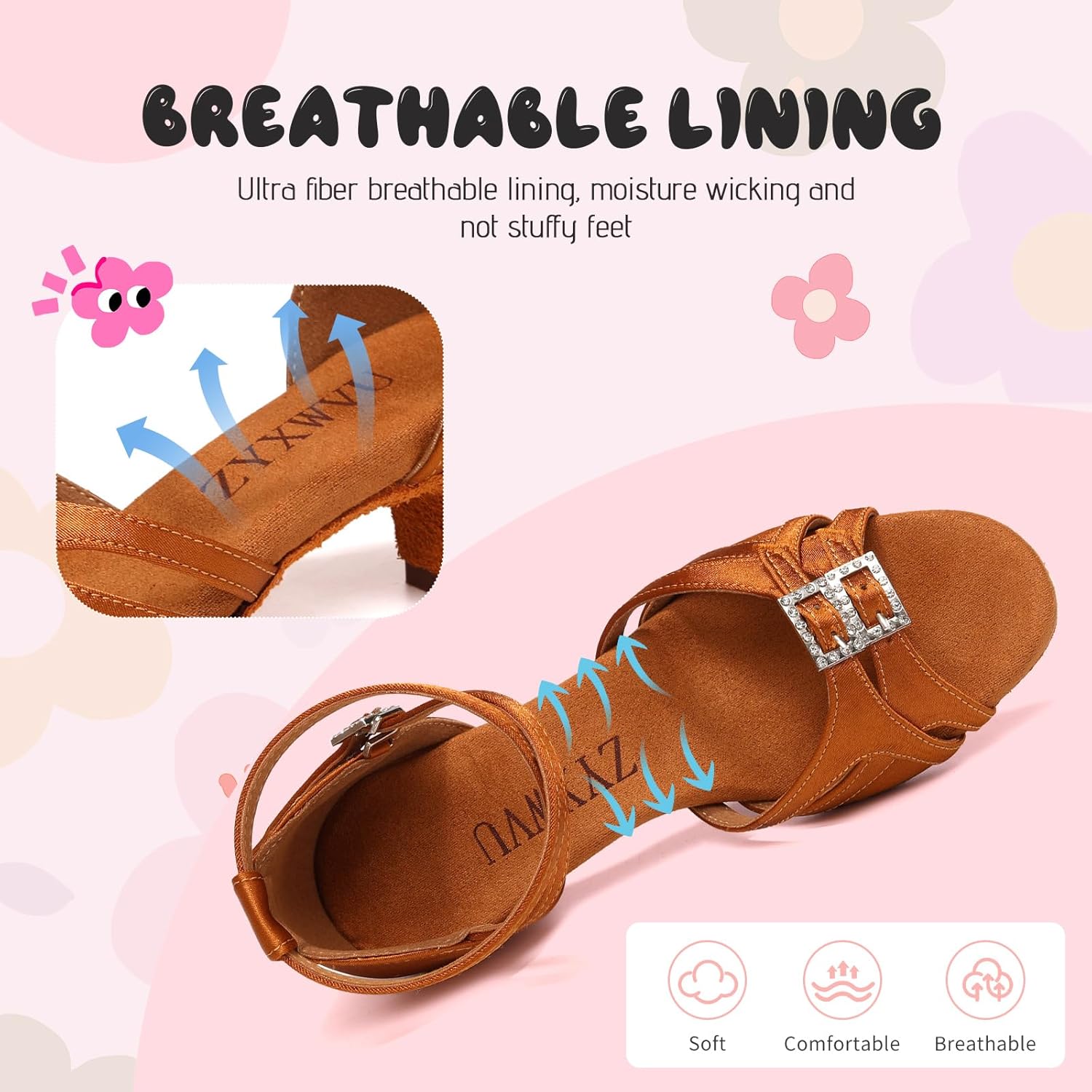 Latin Ballroom Dance Shoes for Girls Satin Salsa Professional Performance Practice Dancing Shoes