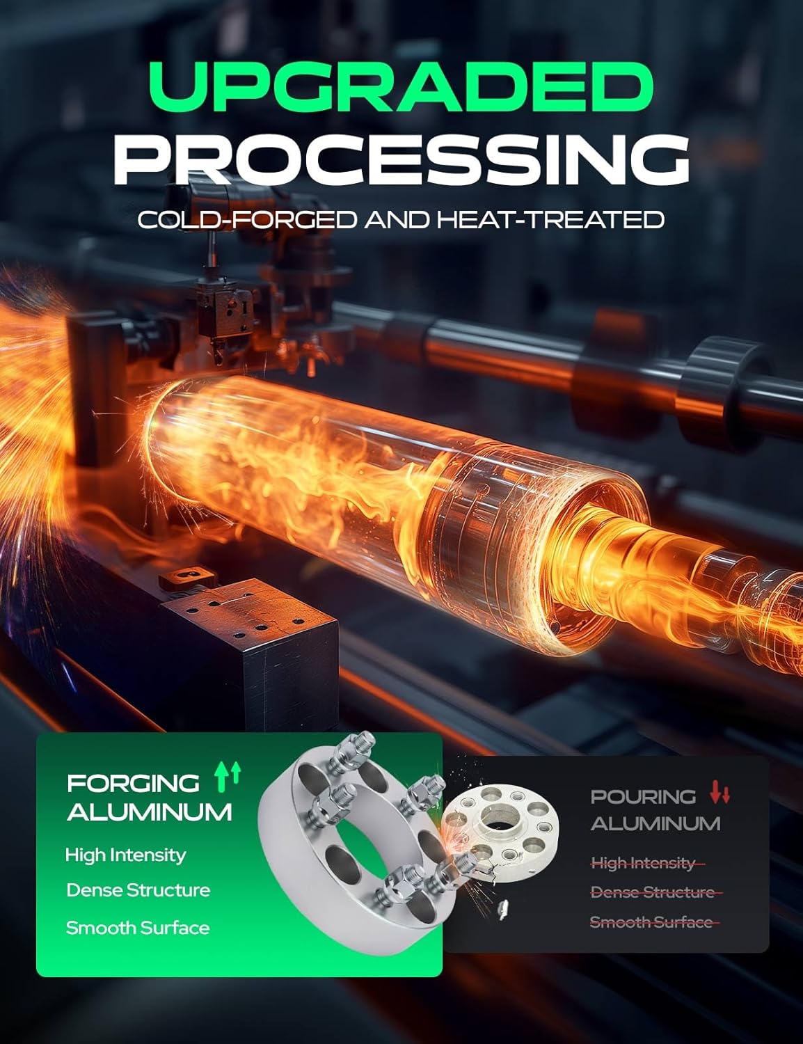 YHTAUTO 6x5.5 Wheel Spacers 2 inch Fits Chevrolet Silverado, Tahoe, C/K, GMC Sierra,Yukon, Cadillac Escalade, Forged 6x139.7mm Tire Spacers 50mm with M14x1.5 Studs 108mm Center Bore 4PCS, Silver