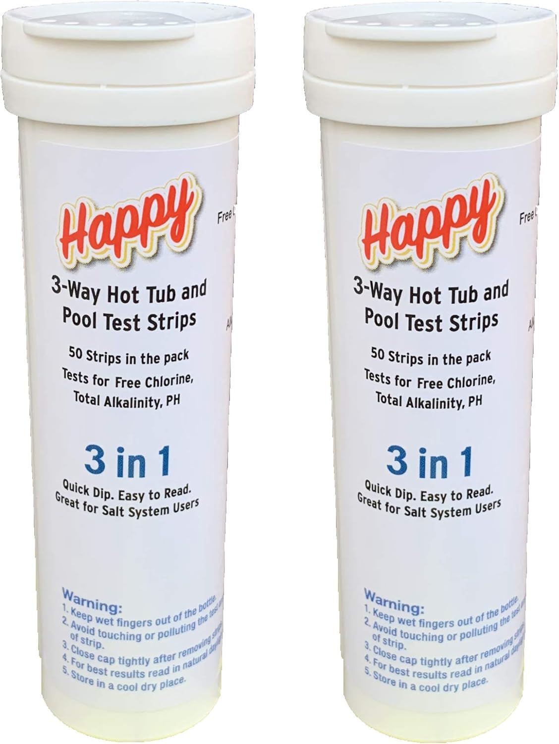Happy Hot Tubs 2 x 3 Way Chlorine Test Strips Hot Tub Spa
