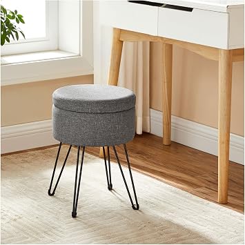 Hobby Lobby Gray Round Storage Ottoman