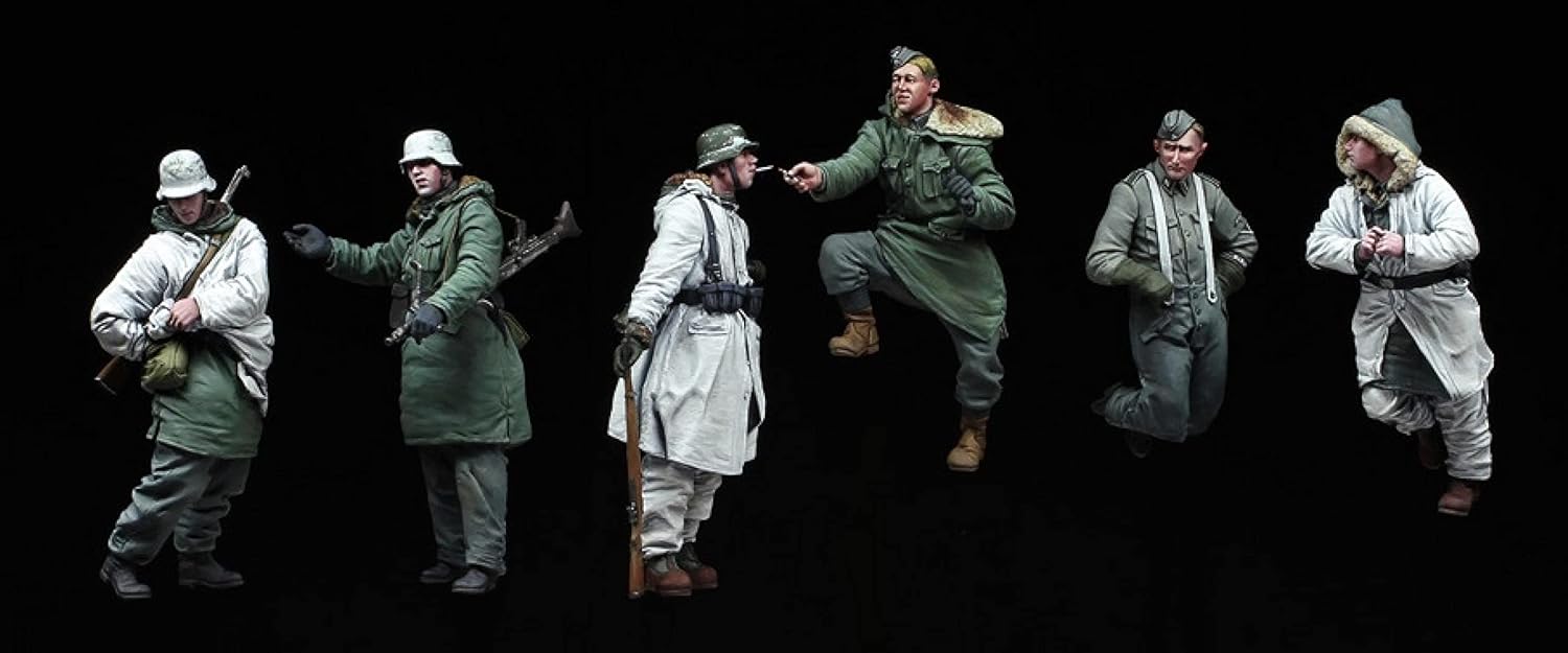 Goodmoel 1/35 WWII German Panzer Patrol Resin Figure (No Car) / Unassembled and Unpainted Soldier Miniature Kit/HC-586