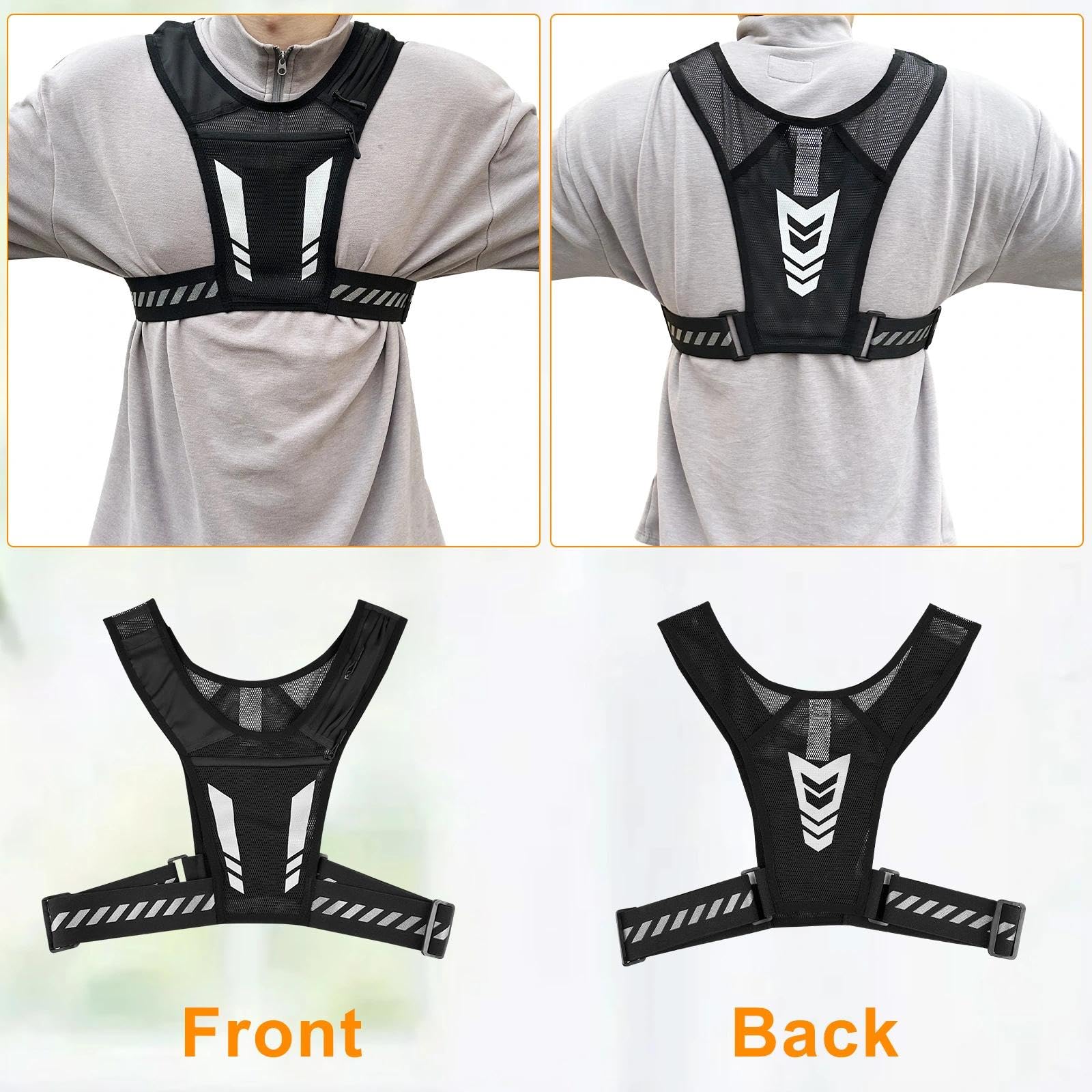 Gilet Riflettente da Donna per Correre con Porta Telefono Corsa, Uomo Portacellulare per Ciclismo Jogging Escursionismo