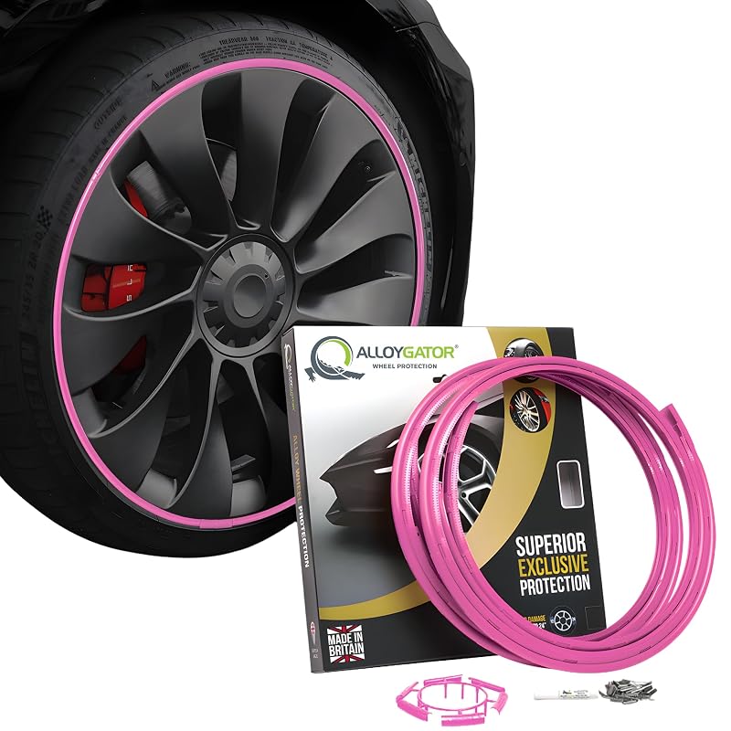 Protetores de borda para rodas de liga leve AlloyGator Rosa para rodas de 30,5 a 61 cm, kit com 4
