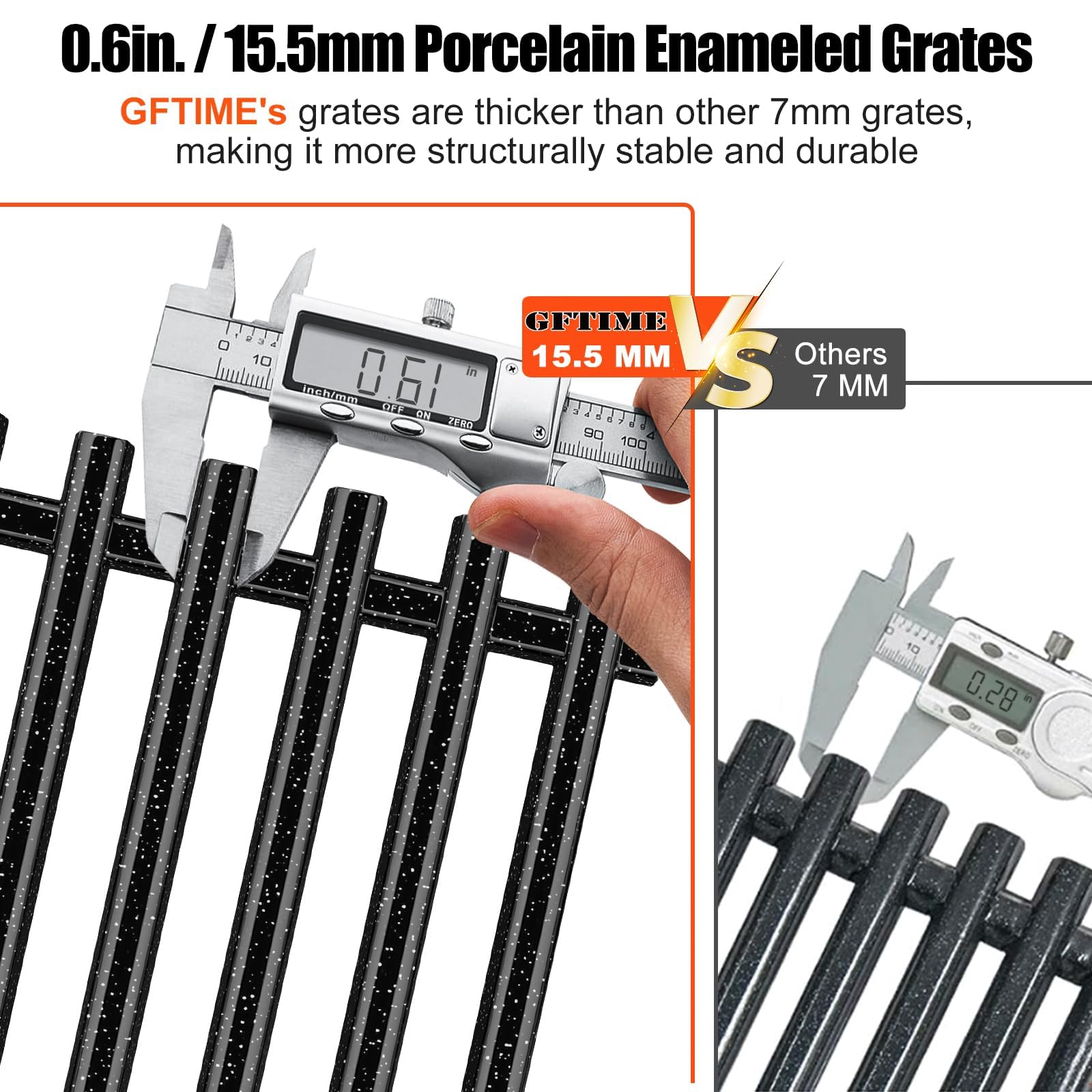 GFTIME 7537 Flavorizer Bars & 7525 Grilles pour Weber Spirit E310/320 ( 2007-2012 avec boutons de brûleur latéraux), couvercle de brûleur en porcelaine 7536 et grille de rechange 7526 pour Spirit 700