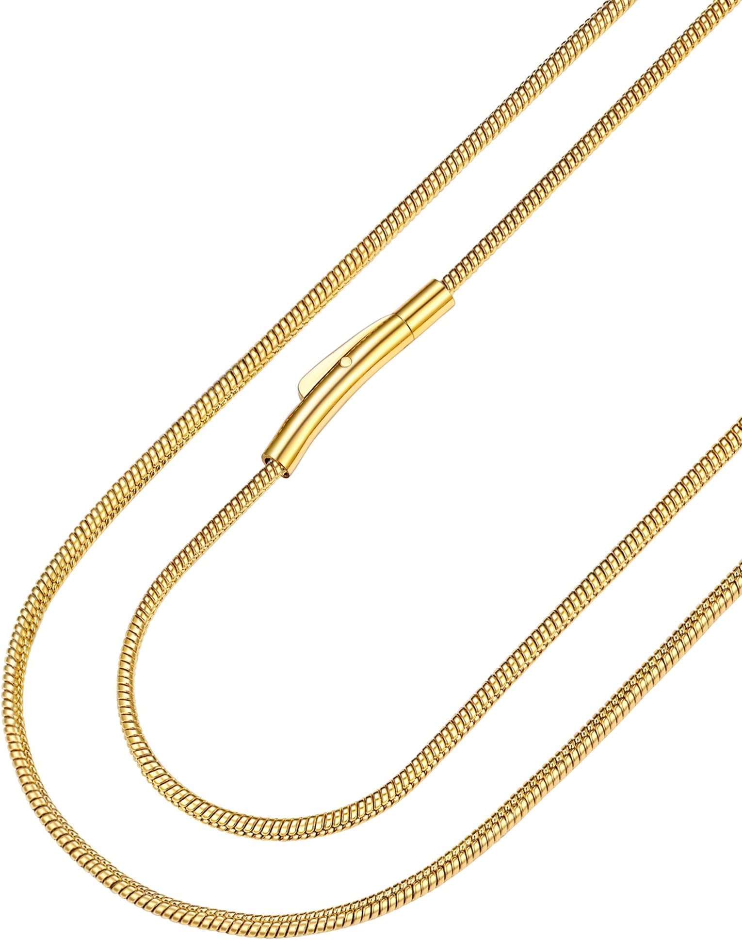 PROSTEEL Stainless Steel Snake Chain Necklace for Men Women