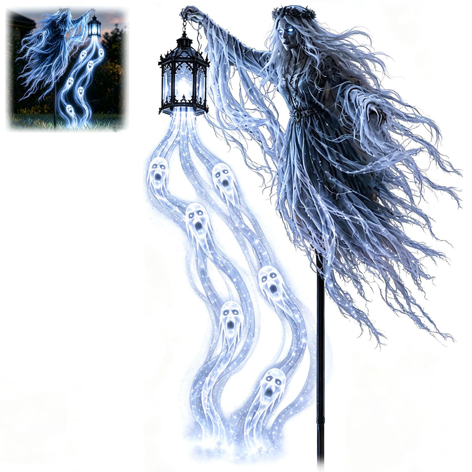 Halloween Soul Harvester Animated Solar Garden Stake Light (A#)