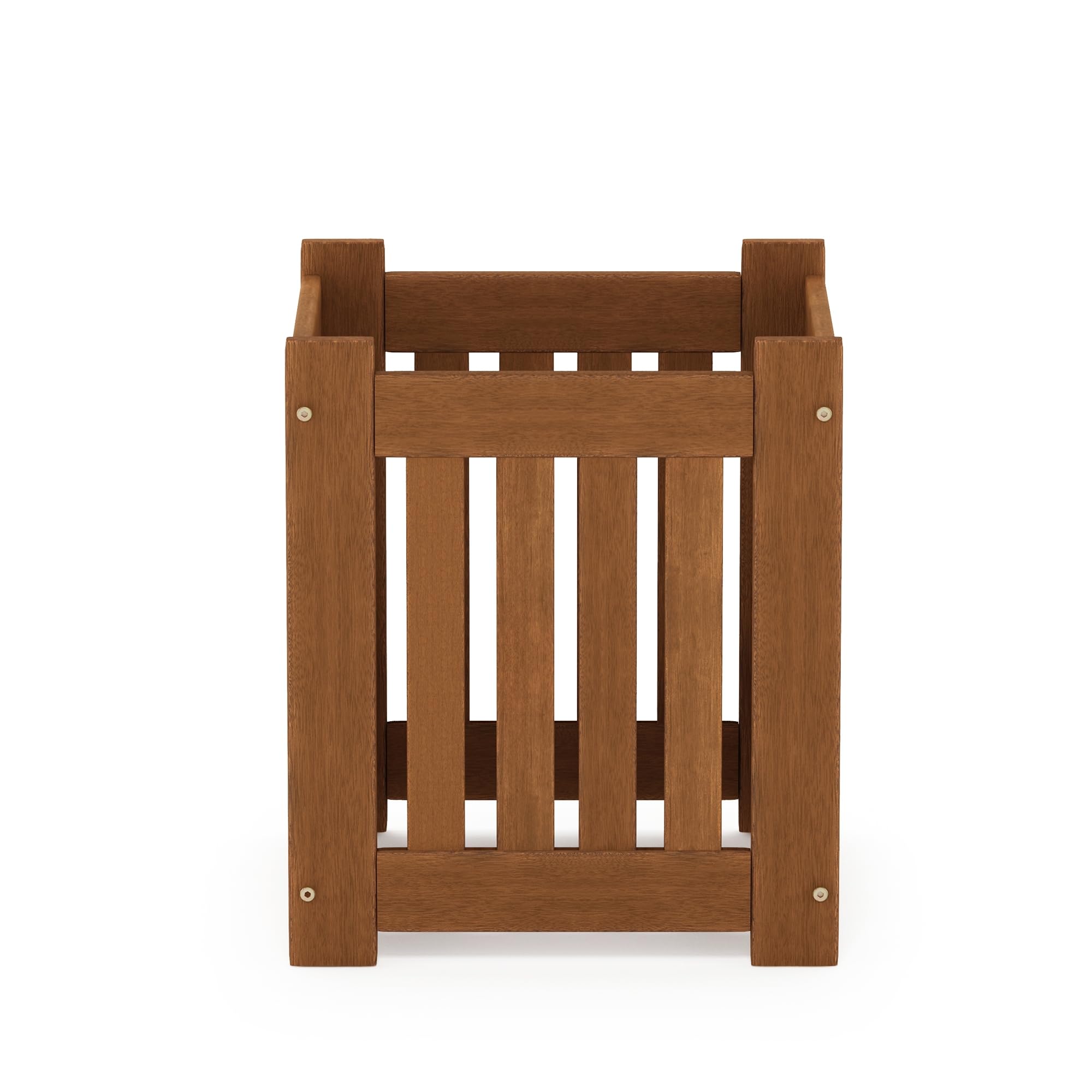 Furinno TIOMAN - Fioriera in legno massiccio, cubo da giardino, in olio di teak, per interni ed esterni, giardino, patio, balcone, legno chiaro