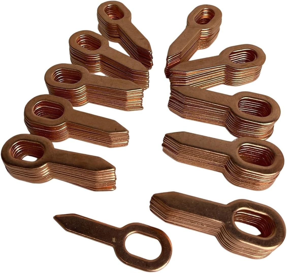 Dent Pulling Rings/Keys, 2.0mm, Copper Coated/Plated Steel, Straight/Flat, Compatible with GYS & Dent Fix Dent Pulling Systems, 100 Pack
