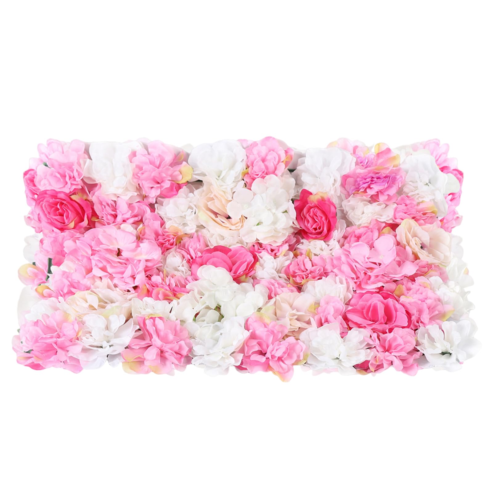 20 Stück Blumen Wandpaneel Blumen Hintergrund Wand Panel Blumenwand Hintergrund Kunstrosen Hochzeit Dekoration 60 * 40 cm Weiß & Rosa Kunstrosen