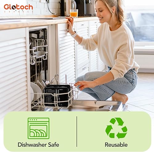 Vista 40 de Glotoch Contenedores reutilizables para preparación de comidas, paquete de 50 recipientes de plástico de 32 onzas con tapas, sin BPA, aptos