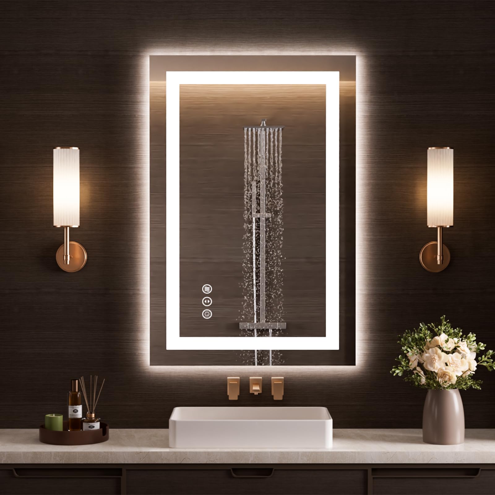 LOAAO 20"x34" LED Bathroom Mirror with Lights, UL Listed