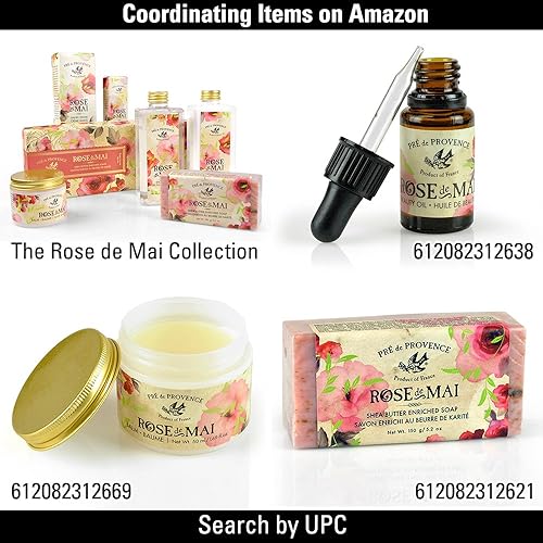 Miniatura 10 de Set de jabones para regalar Pre de Provence enriquecidos con manteca de karité, incluye 3 jabones en forma de rosa de 3.5 oz, Rose de Mai, (Hand