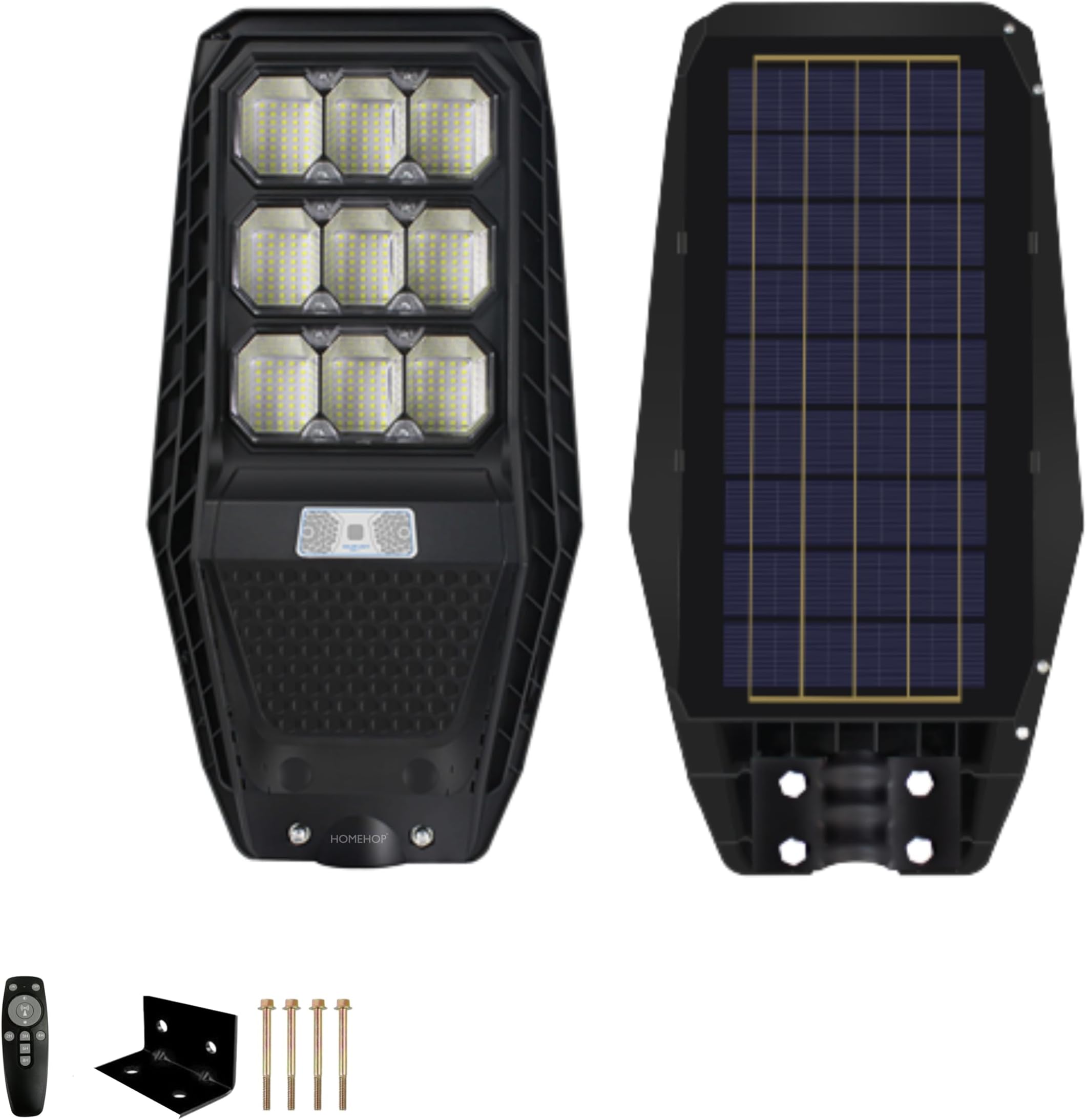 Homehop 100W All in One Solar Street Light Wall Security Motion Sensor Automatic Wireless Lamp for Outdoor, Home & Garden with Remote Control (ABS, Cool White)