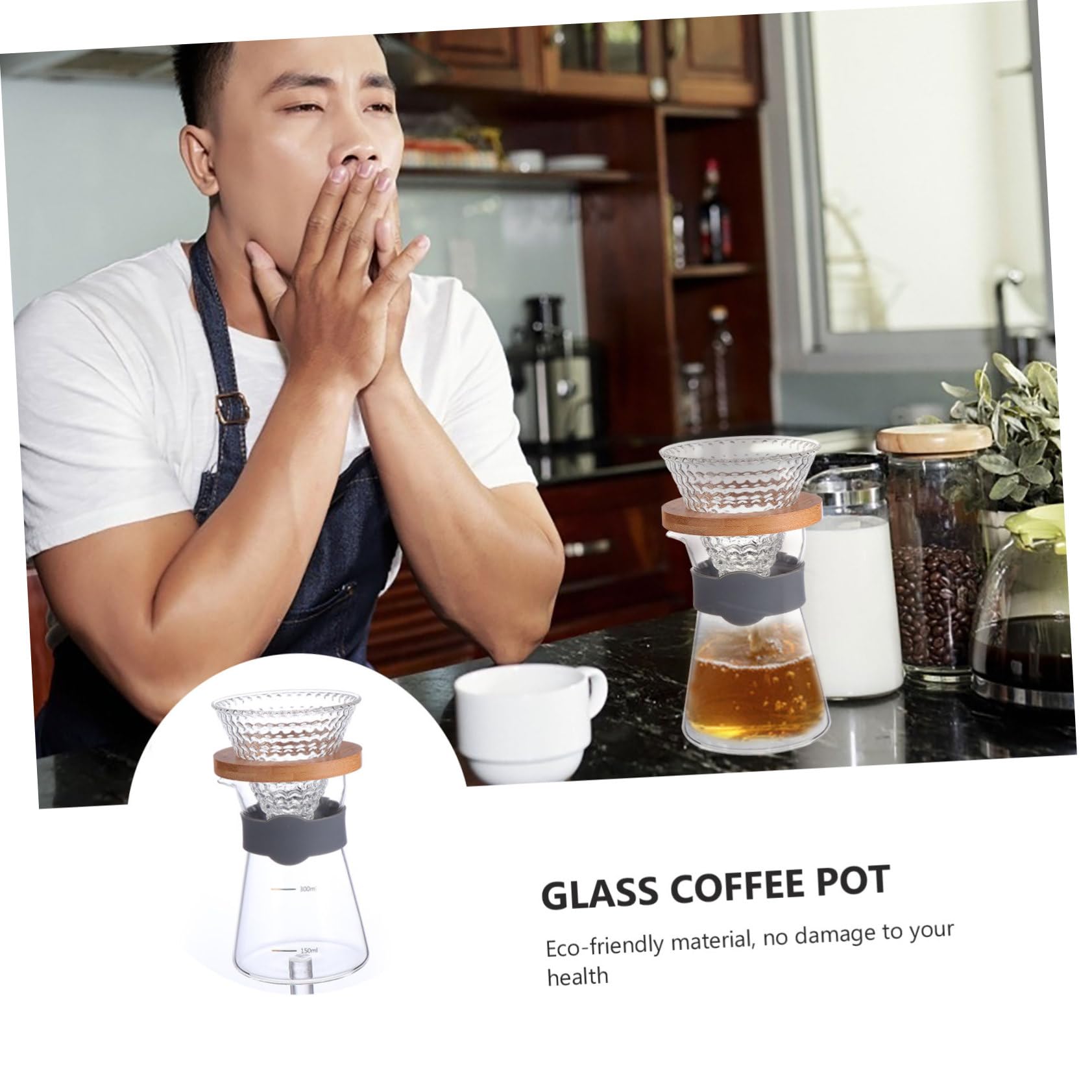 SHOWERORO 2piezas Cafeteras De Vidrio Filtro Para Cafetera De Vidrio Para Preparar y Disfrutar Del Café Casa Oficina