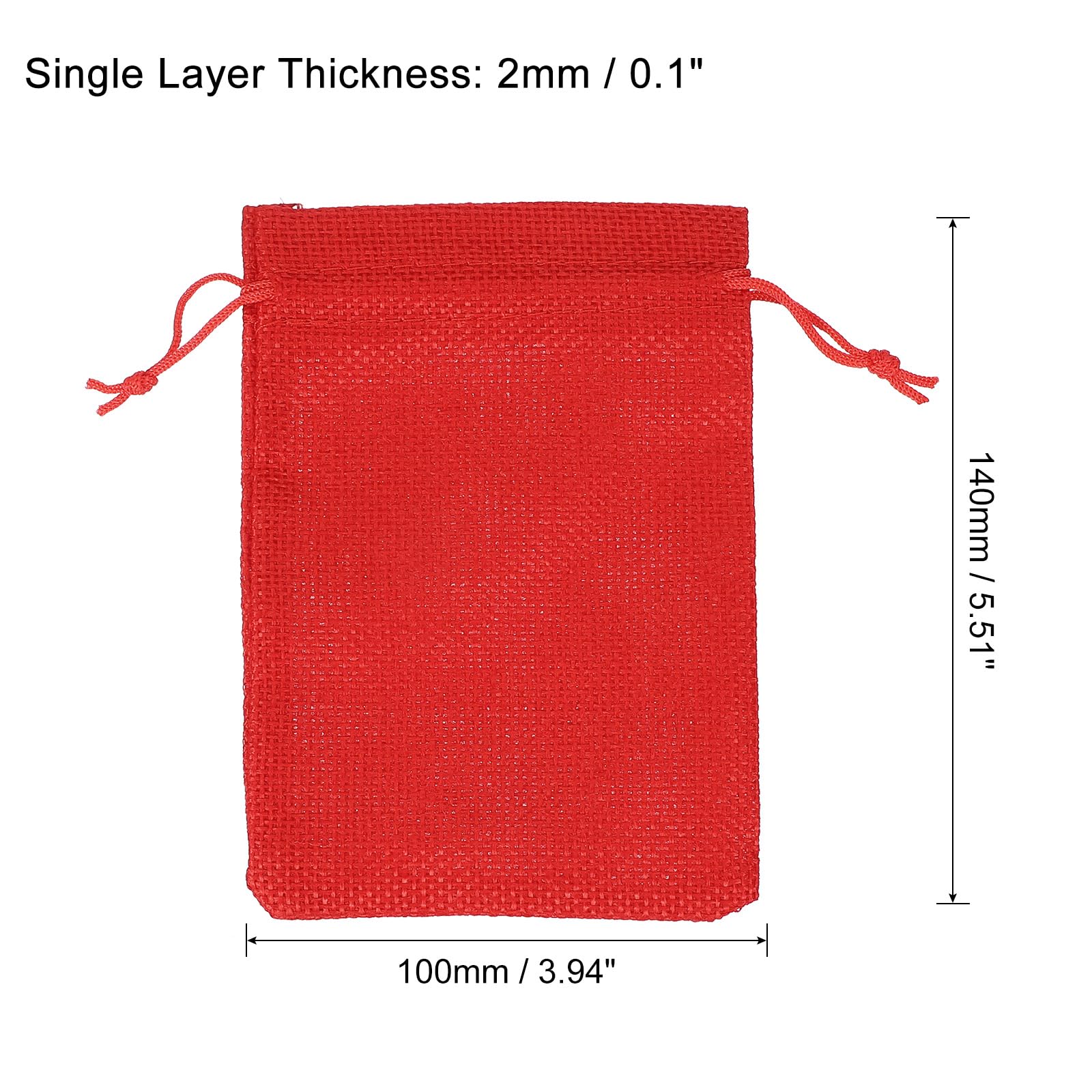 PATIKIL 6"x4" Coin Sacks Bag, 6Pcs Bank Deposit Change Transit Bags with Drawstring Canvas Gift Sacks, Red - Image 2