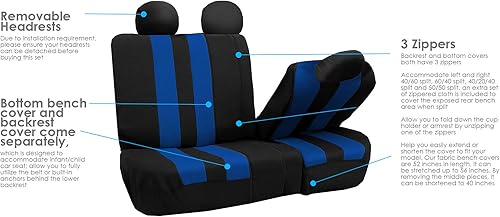 Miniatura 5 de Fundas a rayas para asientos de auto. Set combo Fundas a rayas para asientos de auto con alfombrillas de primera calidad se adaptan a la mayoría de