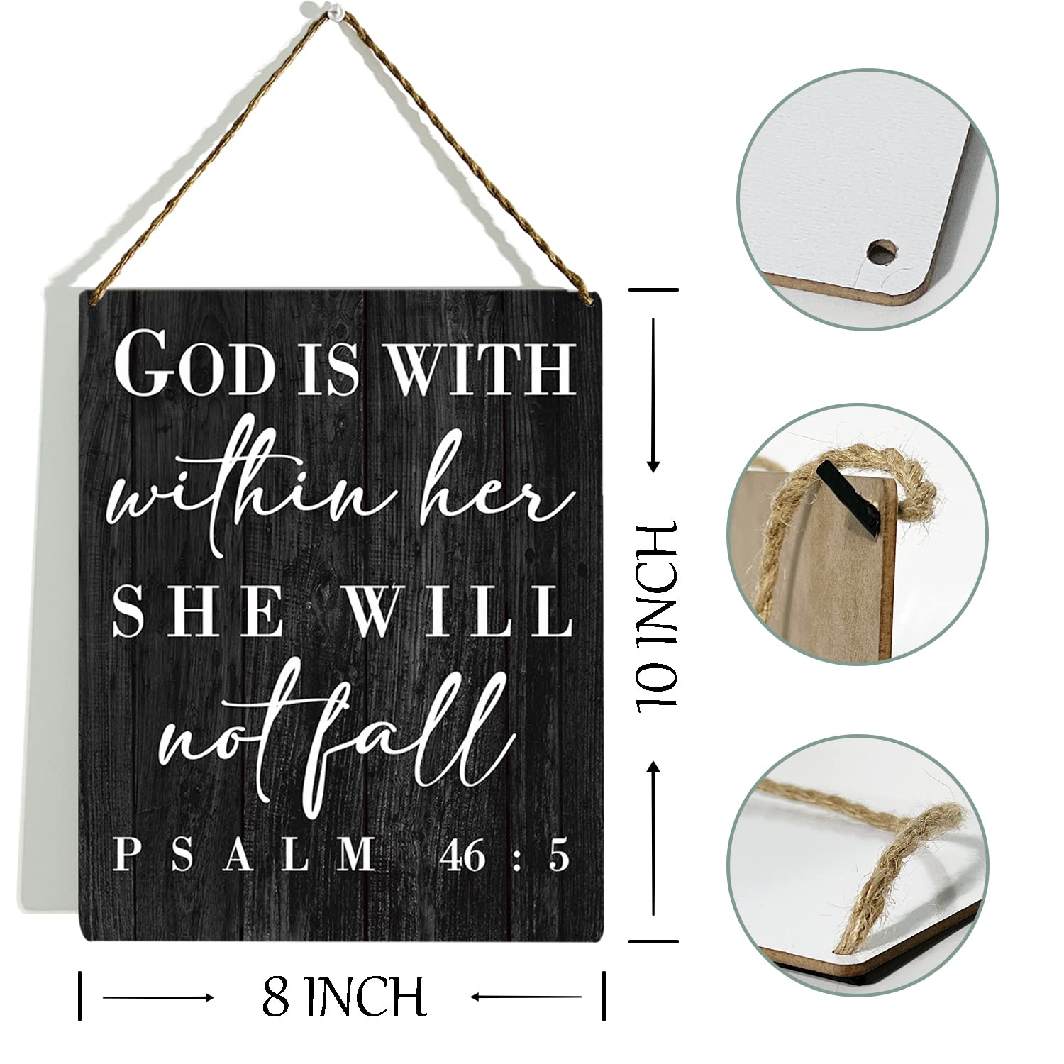 Amazon.com: 基督教牆壁裝飾,聖經詩歌牆壁裝飾,木製懸掛標誌,寧靜祈禱牆藝術,詩篇46:5,聖經牆壁藝術裝飾,適用於農舍家庭門廊辦公室臥室浴室,8  x 10 英吋(約12.8 x 10 公分) : 居家與廚房