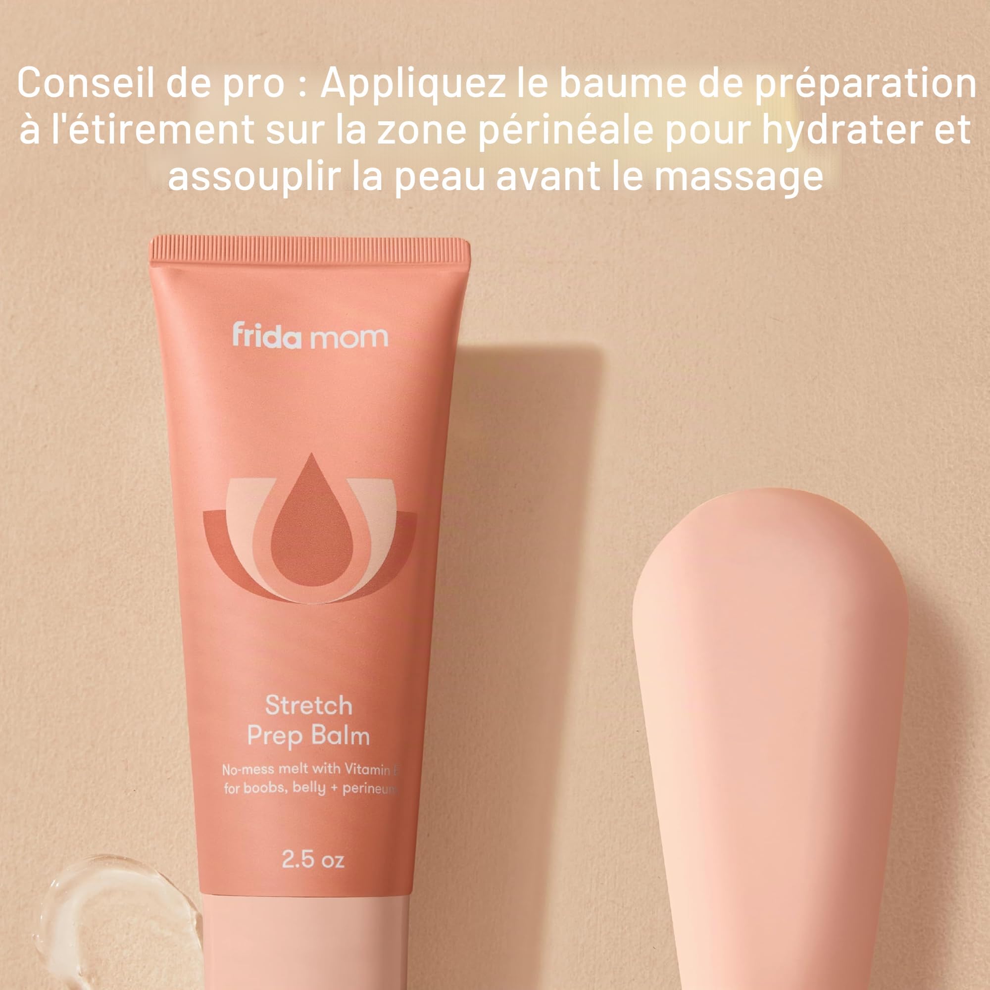 Frida Mom Baguette de massage périnéale préparée à pousser, essentiels pour le travail et l'accouchement, facile à utiliser, fabriqué à partir de silicone souple 100% sans danger pour le corps