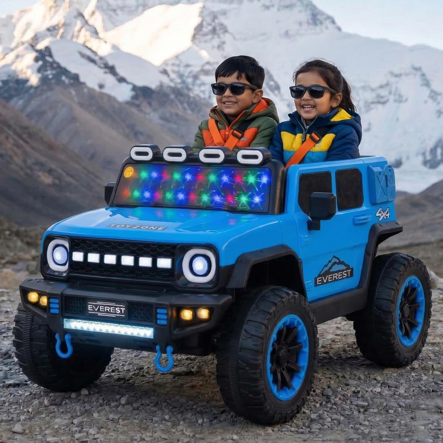 Toyzone Everest Electric Jeep (Blue) | 12V Rechargeable Ride on with 4.5Ah Battery | Music Player with BT, USB & AUX | Smooth Acceleration | 6M Battery Warranty | Age 3-10 Years, Upto 50 kg-image-19