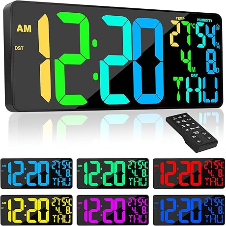 Oversized Jumbo Digital Wall Clock with Remote
