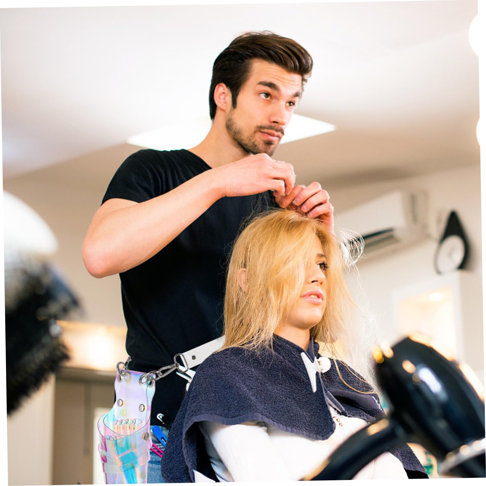 TOVINANNA Hairdressing Kit Waist Bag Barber Scissors Bag Stylist Tool Belt Fashionable and Comfortable Cross Body Pouch