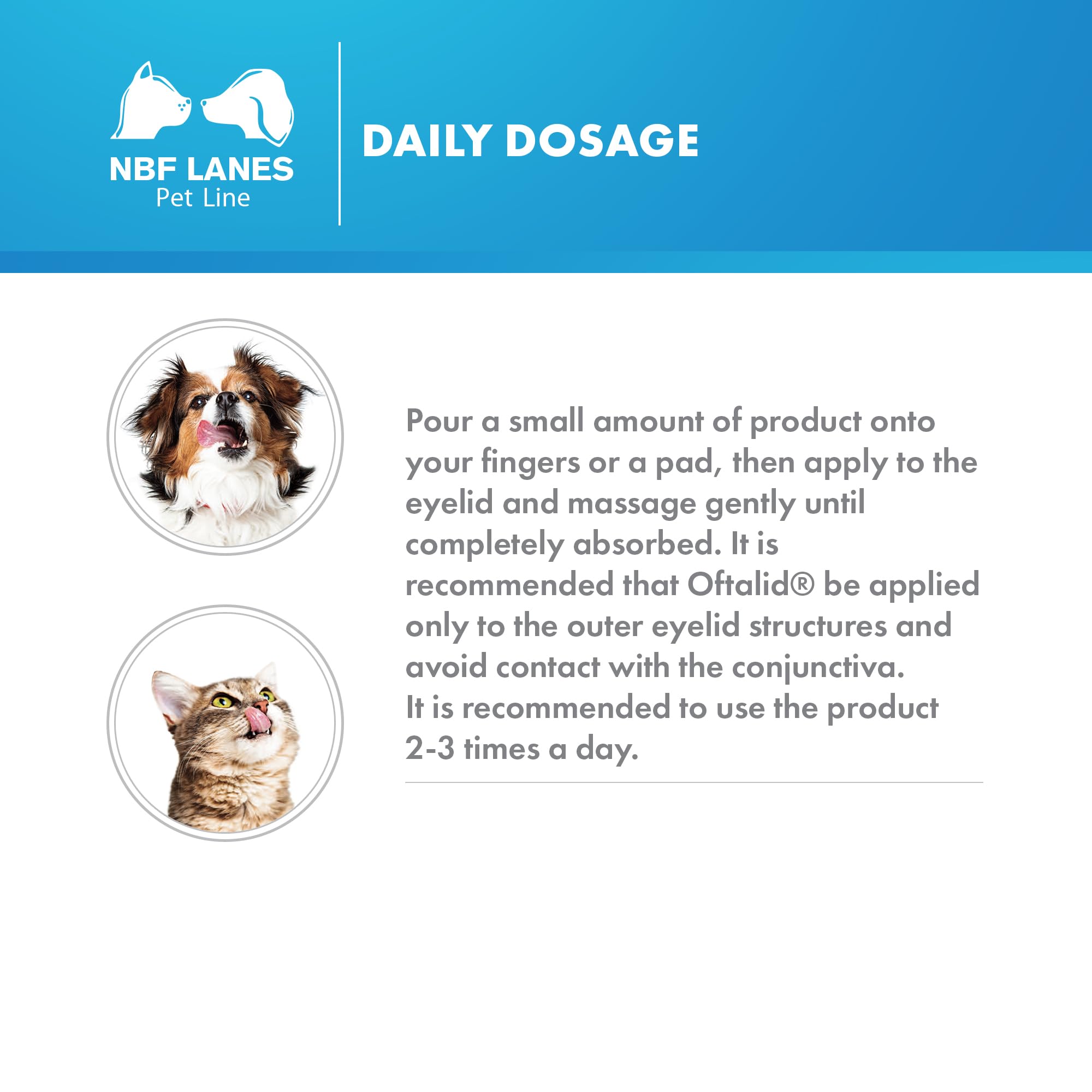 NBF Lanes | Oftalid Hund und Katze Augensalbe 20 ml für das Wohlbefinden des Augenlids von Hunden und Katzen