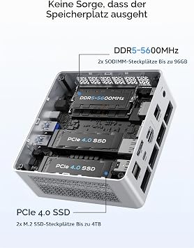 MINIS FORUM UM880 Plus Mini PC with AMD Ryzen 7 8845HS (8C/16T up to 5.1GHz) Mini Computer Radeon 780M Graphics 32GB DDR5 512GB PCIe4.0 SSD OCuLink 5x USB Port Triple Display with HDMI + DP + USB4 Wifi6e