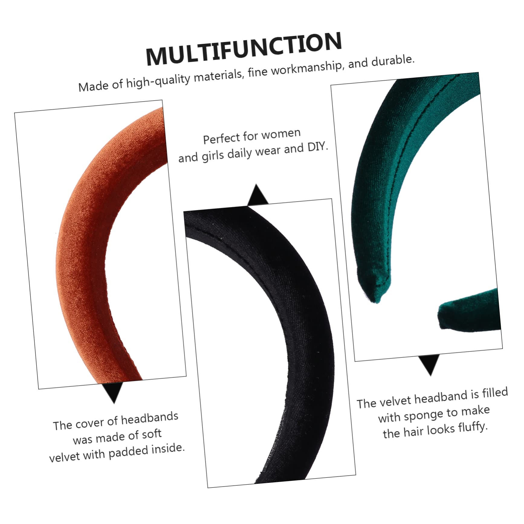 Beaupretty 6 Uds Diadema Esponja Cintas Gruesas Para El Cabello Aro De Pelo Barroco Aro De Pelo Acolchado Accesorios Para El Cabello De Niña Tocado De Diamantes De Imitación Cinta De Pelo