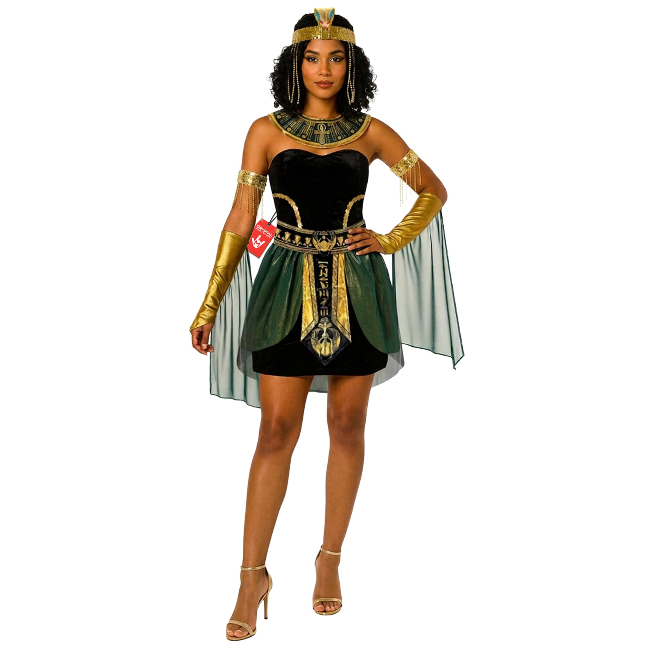 Morph Disfraz Reina Cleopatra Mujer, Traje Egipcio para Halloween, Vestido y Accesorios
