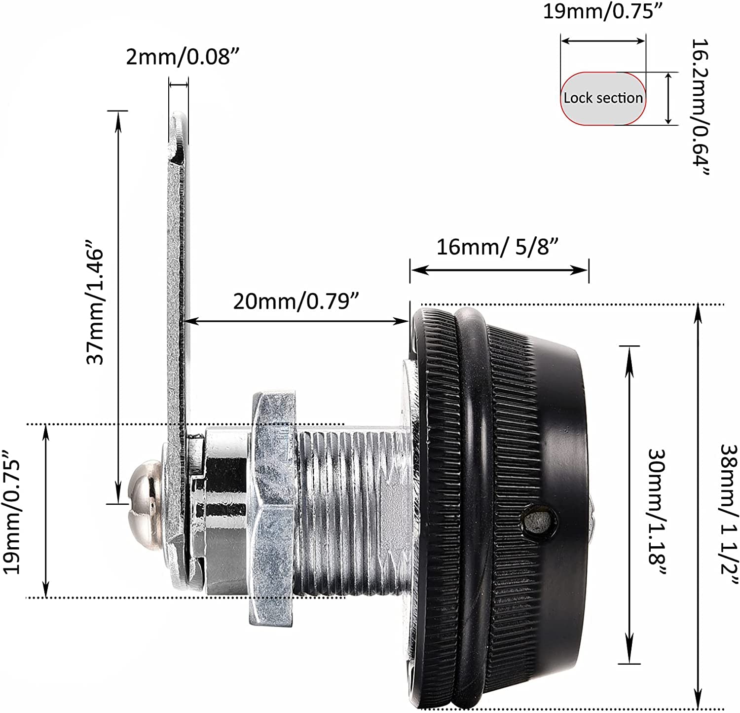 Serratura A Camma Con Combinazione 2 Pezzi | Per Cassetti E Armadietti | Senza Chiave - Foto 9