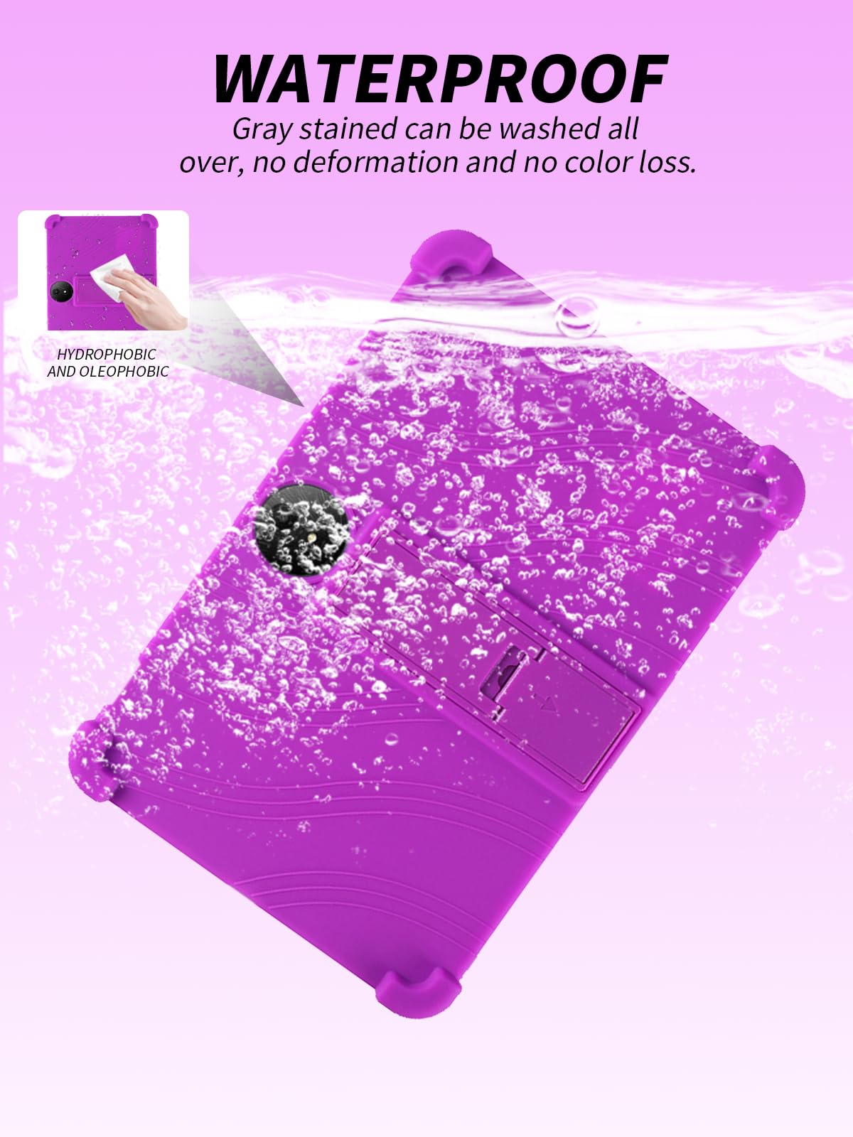 Funda protectora para TCL NXTPAPER 11 Plus 11.5 pulgadas 2025 más reciente, yystao Funda de silicona suave para niños compatible con TCL NXTPAPER 11 Plus, soporte ajustable (Morado)