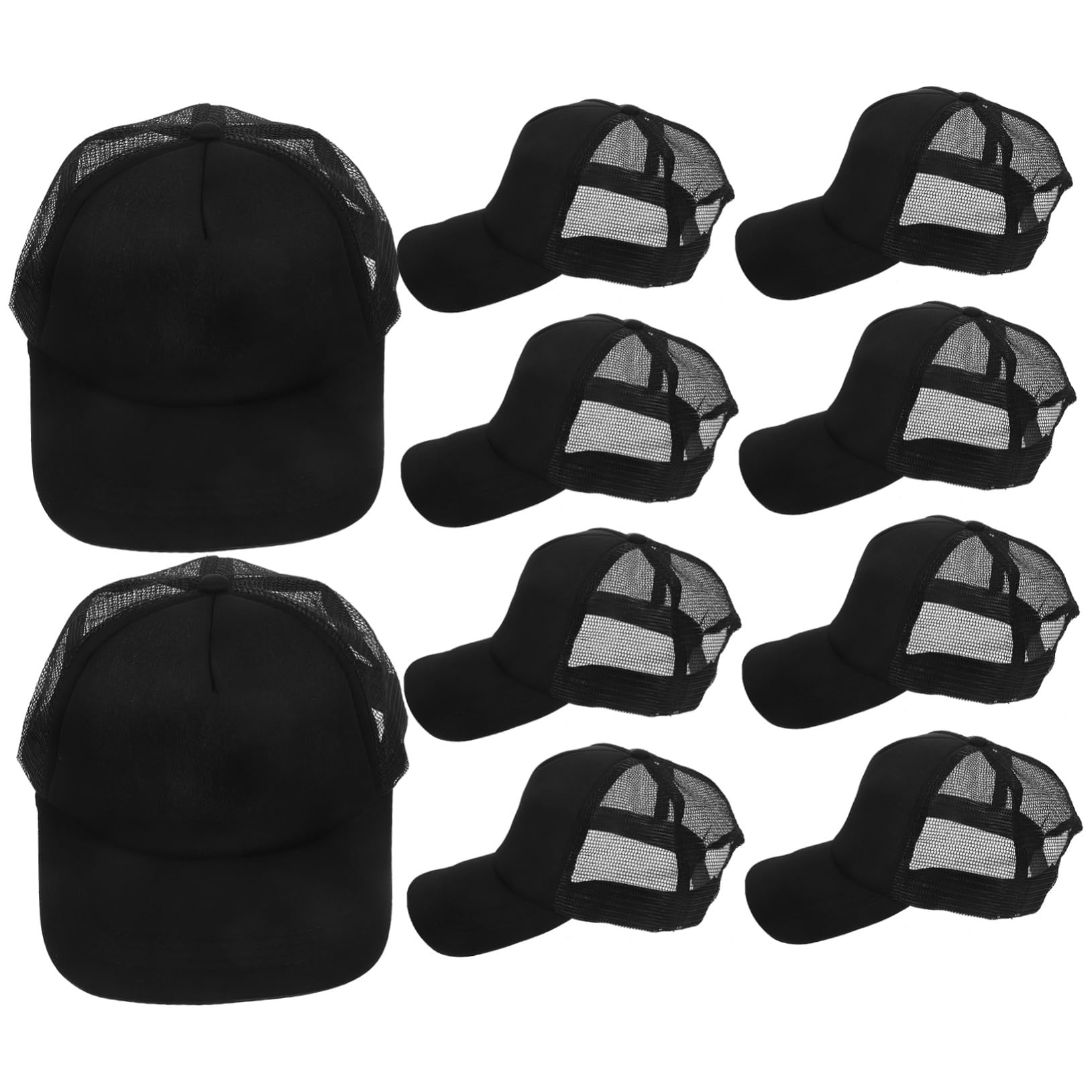 BESPORTBLE Casquette de Baseball Vierge en Filet, Lot de 10, Polyester