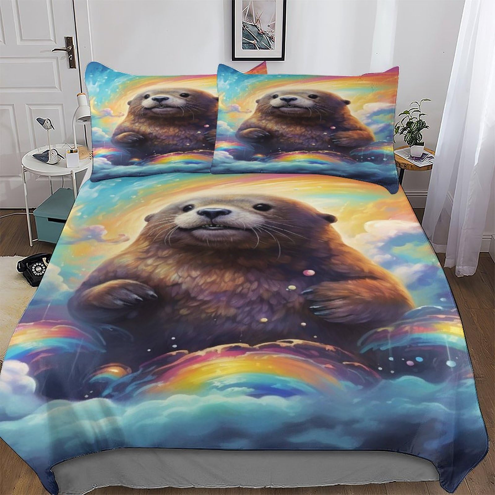 Housse de couette loutre contre les allergies pour un sommeil serein