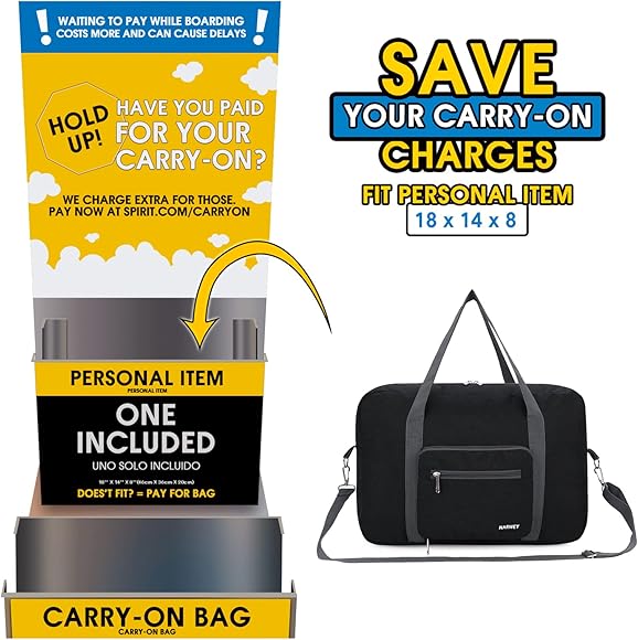 X14 X8 Personal Item Size Travel Backpack Duffle Bag Spirit Airlines  Approved Personal Item Bag 18x14x8