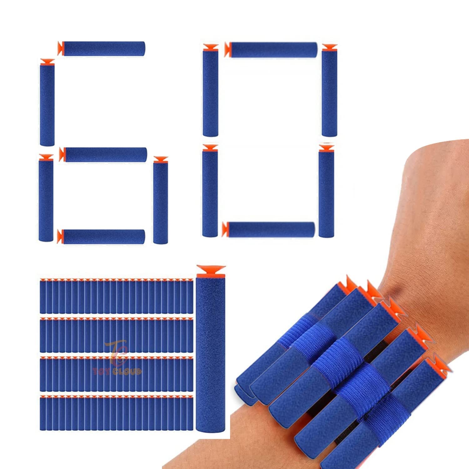 FizBiz 60 Pcs Darts Refill Pack & 1 HandStrap for Carrying Darts, Soft Foam Sticky Head Darts Bullets, Hot Fire Gun Bullet Suitable for All Types of Soft Blaster Guns - Multicolour (B0CJVJKPP3) Amazon Price History, Amazon Price Tracker