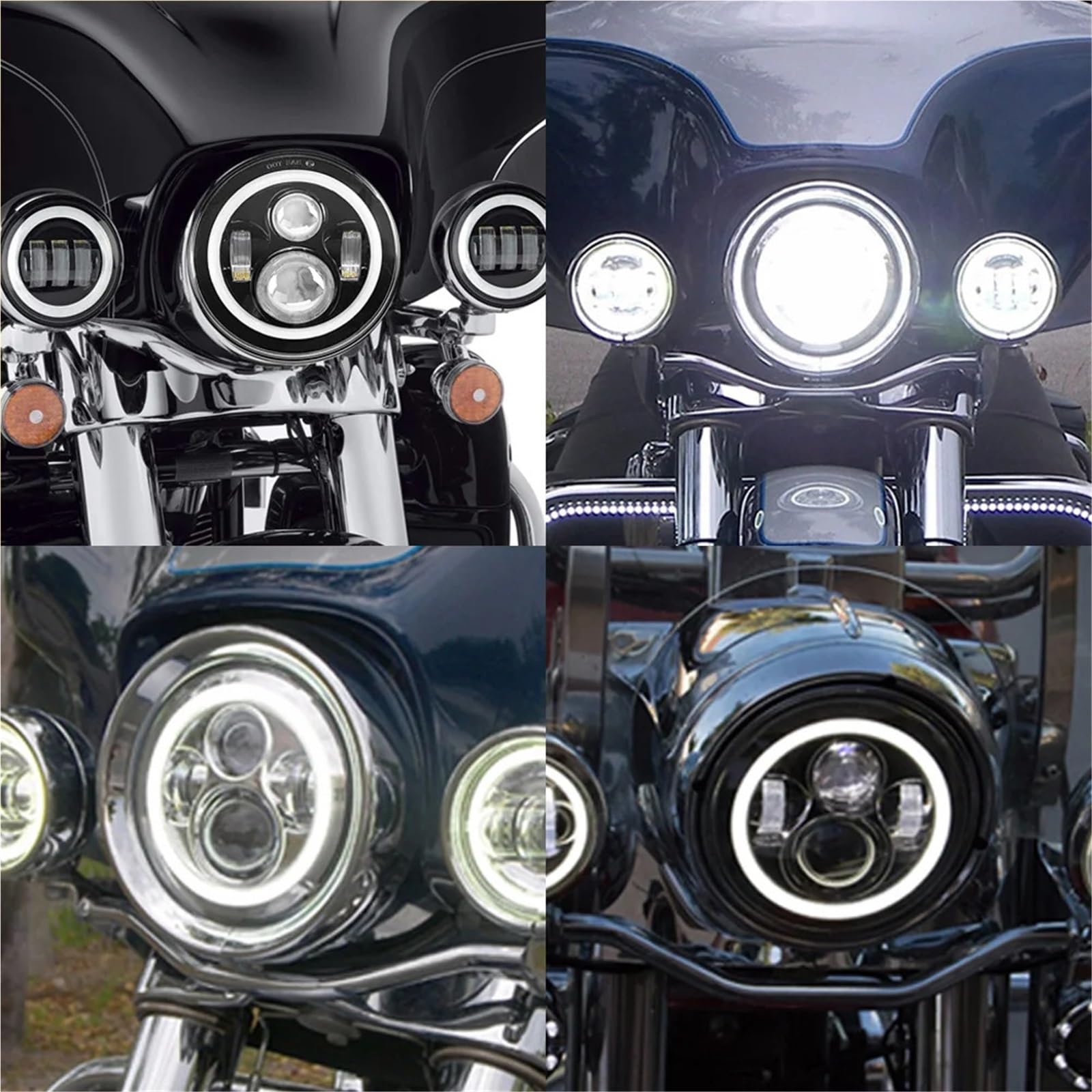 reflektory motocyklowe Uniwersalny 7-calowy Reflektor Samochodowy LED Do Motocykla DRL H4 Pasuje Harleya Yamha Hondy 7"