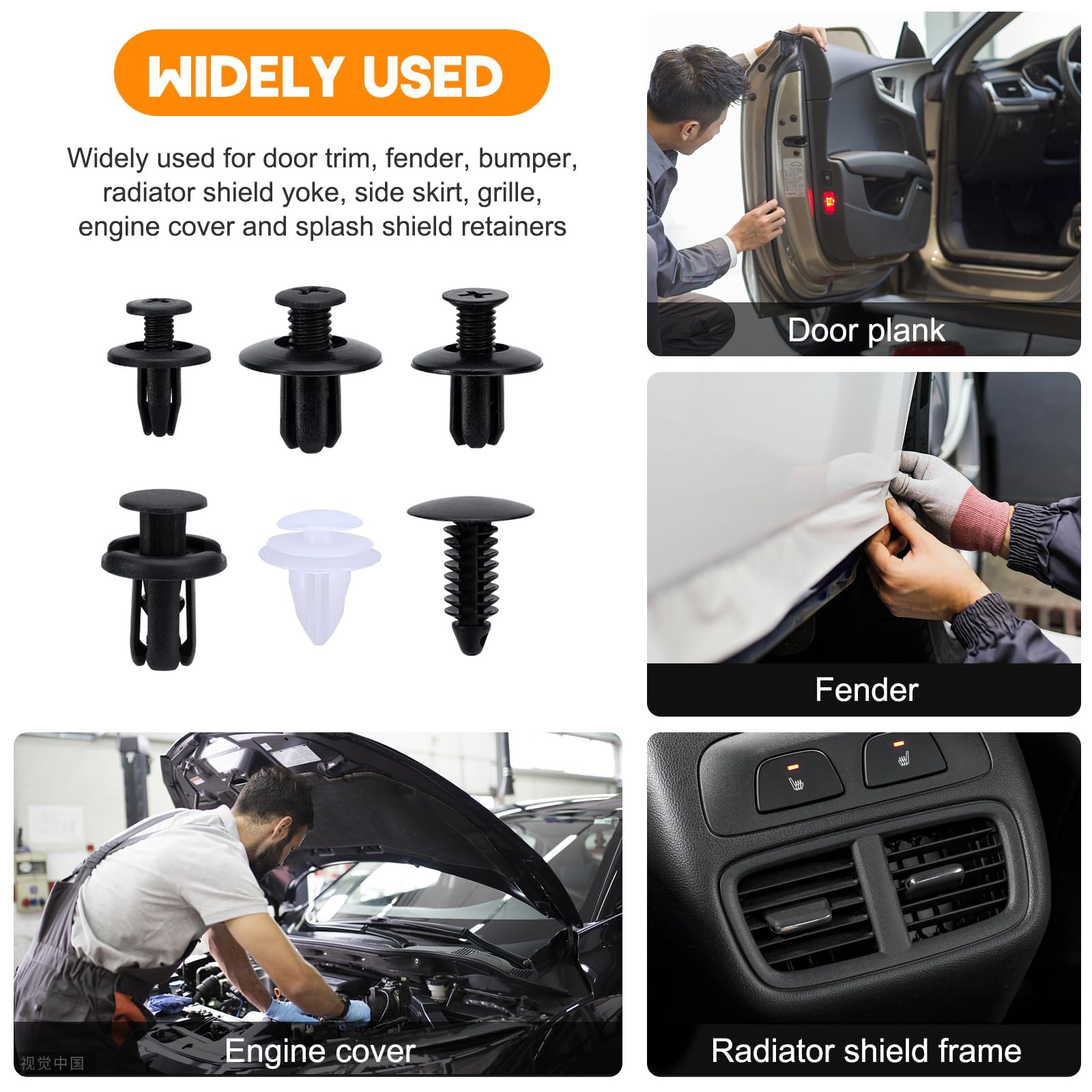 SYEYCW 60 stuks bevestigingsclips voor de auto, universele bevestigingsclips, vier maten van 8 mm tot 10 mm, kunststof bevestigingen, push-type autosierlijstclips, geschikt voor de meeste voertuigen SYEYCW 60 stuks bevestigingsclips voor de auto, universele bevestigingsclips, vier maten van 8 mm tot 10 mm, kunststof bevestigingen, push-type autosierlijstclips, geschikt voor de meeste voertuigen