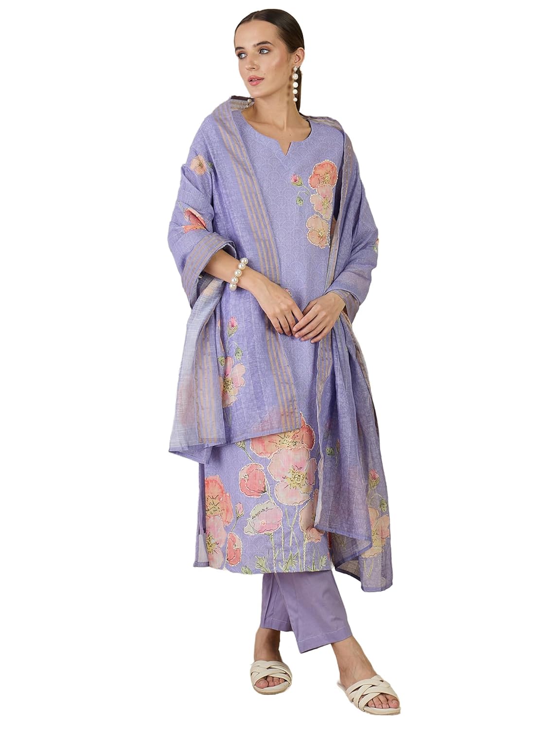 INDO ERA Women’s Linen Floral Printed Straight Kurta and Pant with Dupatta Set (IESTR11510) INDO ERA Women’s Linen Floral Printed Straight Kurta and Pant with Dupatta Set (IESTR11510)