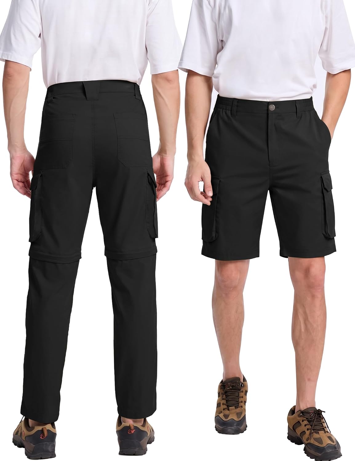 NATUVENIX Hiking Pants Men Quick Dry Convertible Fishing Pants for Men Zip Off Lightweight Mens Cargo Pants Outdoor Travel