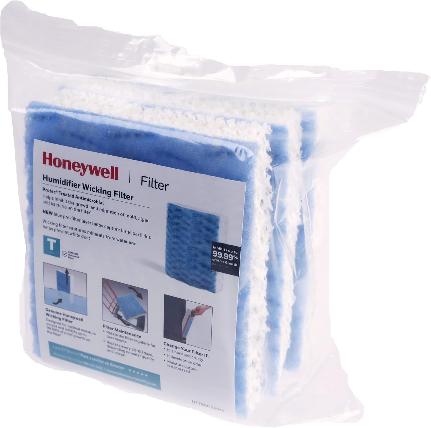 Honeywell HFT600PF1 Replacement Wicking Filter T, 1 pack