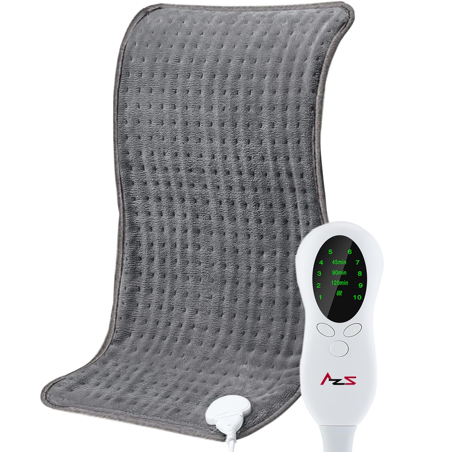 AZS Orthopedic Electric Heating Pad - King Size XXL (30 x 16), Portable for Shoulder, Neck, Back, Cramps, Menstrual Pain - Offers 10 Heat Settings & 3 Timer, LED Controller, Machine Washable (Grey) (B0CY36CDZV) Amazon Price History, Amazon Price Tracker