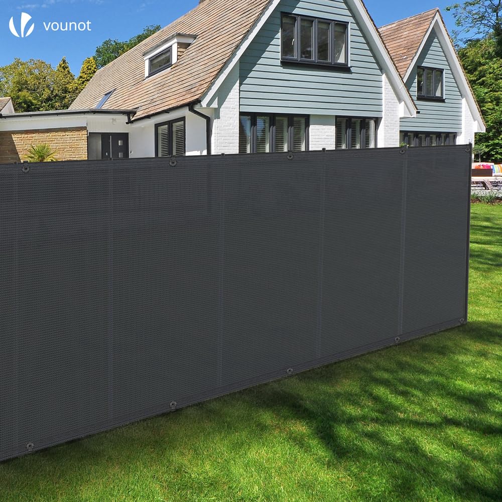vounot® Brise Vue Occultant en HDPE 150g/m² avec Attaches et Clips de Fixation Protection Rayons UV Résistant aux Déchirures et au Vent Protection pour Jardin Balcon 1.5x10m Anthracite - 4