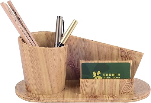 Organizador de escritorio de oficina, caja de almacenamiento multifuncional de piel sintética para tarjetas de visita, bolígrafo, lápiz, teléfono