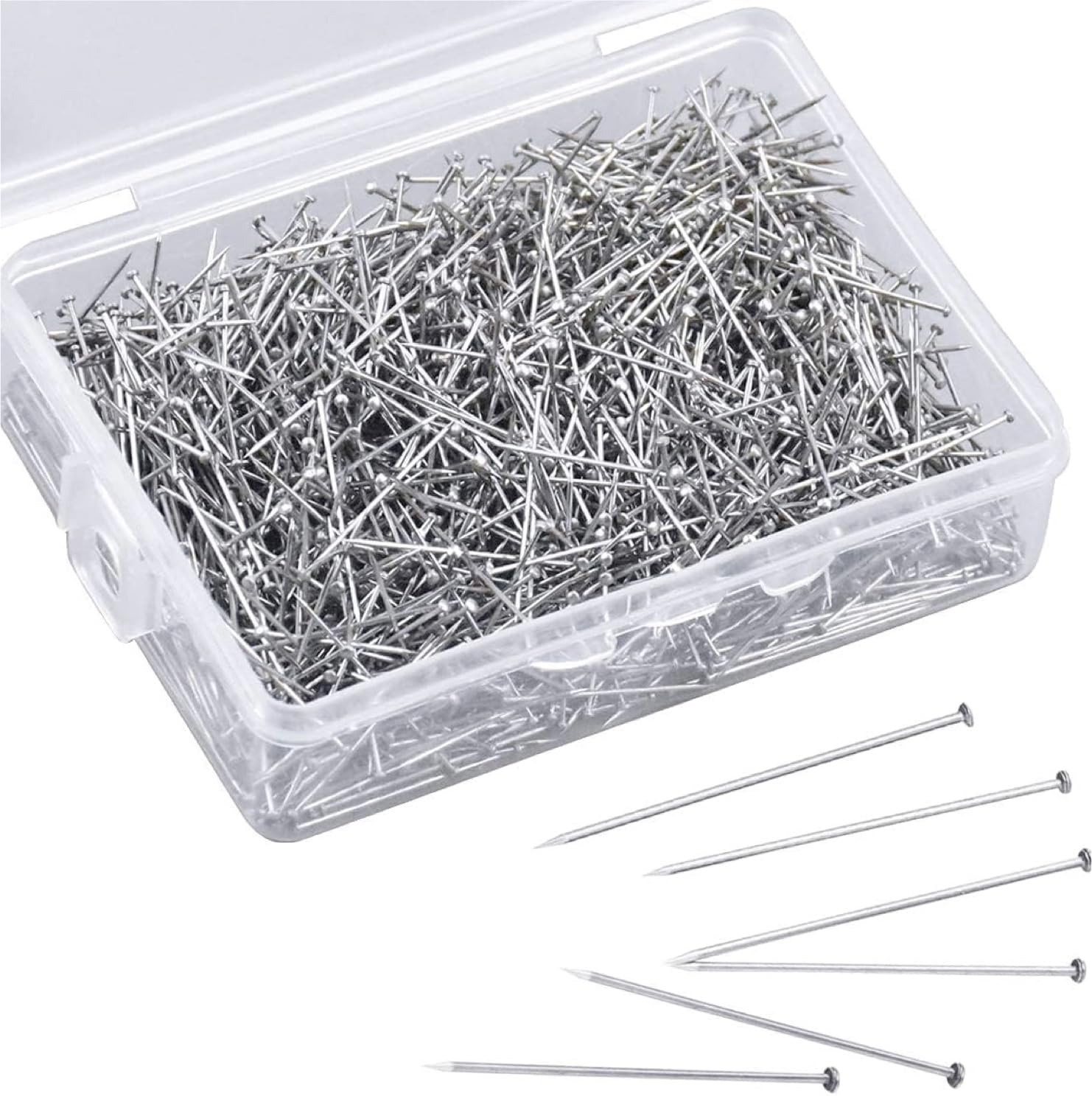 1500 STK. Stecknadeln ohne Kopf - 13 mm Pins in praktischer Box - zum Basteln & Nähen & Kurzwaren