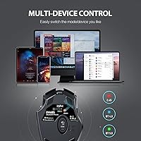 Vista 4 de INPHIC Ratón Bluetooth inalámbrico multidispositivo, recargable, receptor USB, 6 botones, ergonómico para laptop, computadora, Mac, PC, etc.