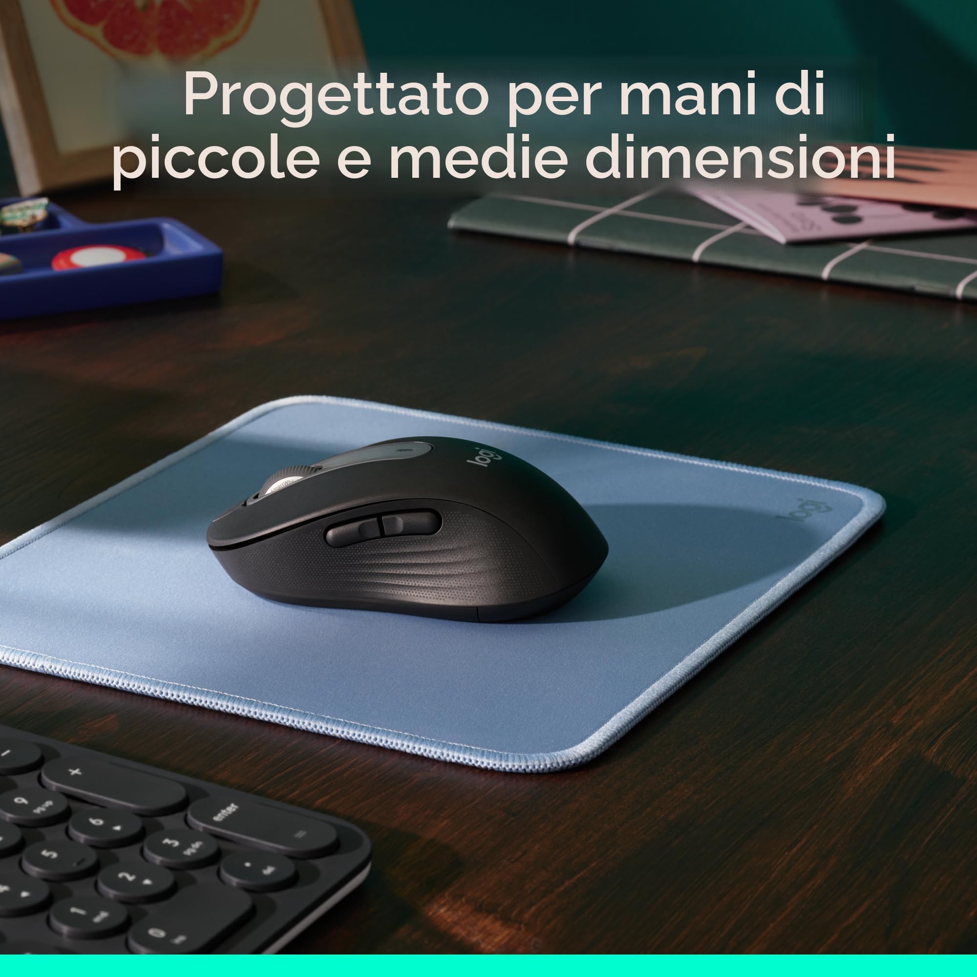 Logitech Signature M650 - Mouse wireless per mani di piccole e medie dimensioni, batteria di 2 anni, clic silenziosi, pulsanti laterali personalizzabili, Bluetooth, per